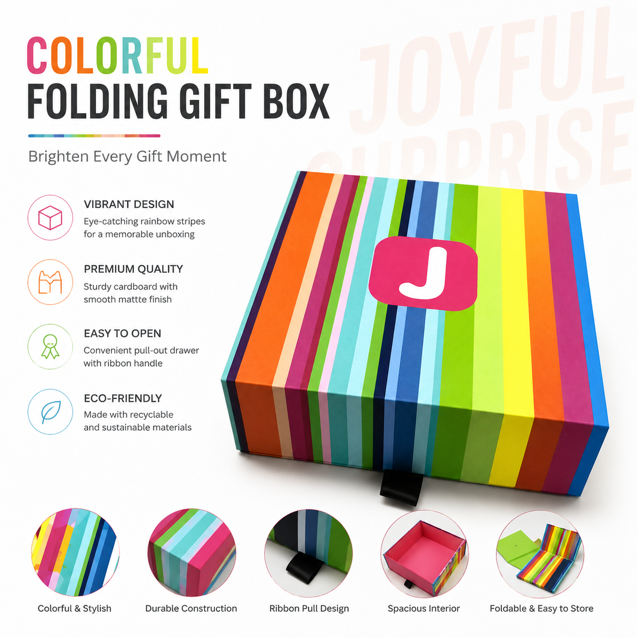 Custom Colorful Folding Gift Box Luxury Magnetic Paper Packaging Box with Ribbon Pull