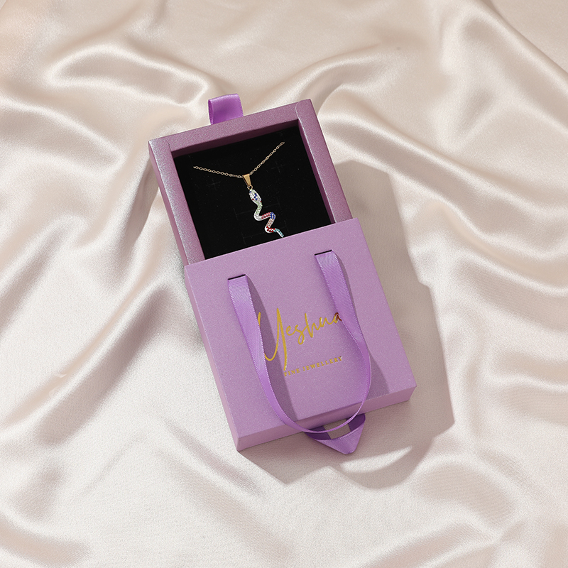 Customized Logo Hot Sale Luxury Paper Ring Necklace Drawer Jewelry Box With Handle Bracelet Gift Storage Packaging Jewelry Box