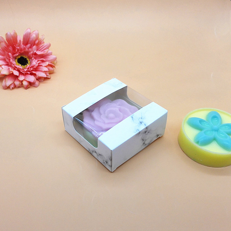 Modern Square Craft Paper Gift Box with Clear Window Eco-Friendly Packaging