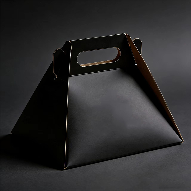 Custom Logo Pyramid Gift Box, Luxury Rose Gold Handle Box, Folding Paper Packaging For Wedding, Party &amp; Gift Wrapping