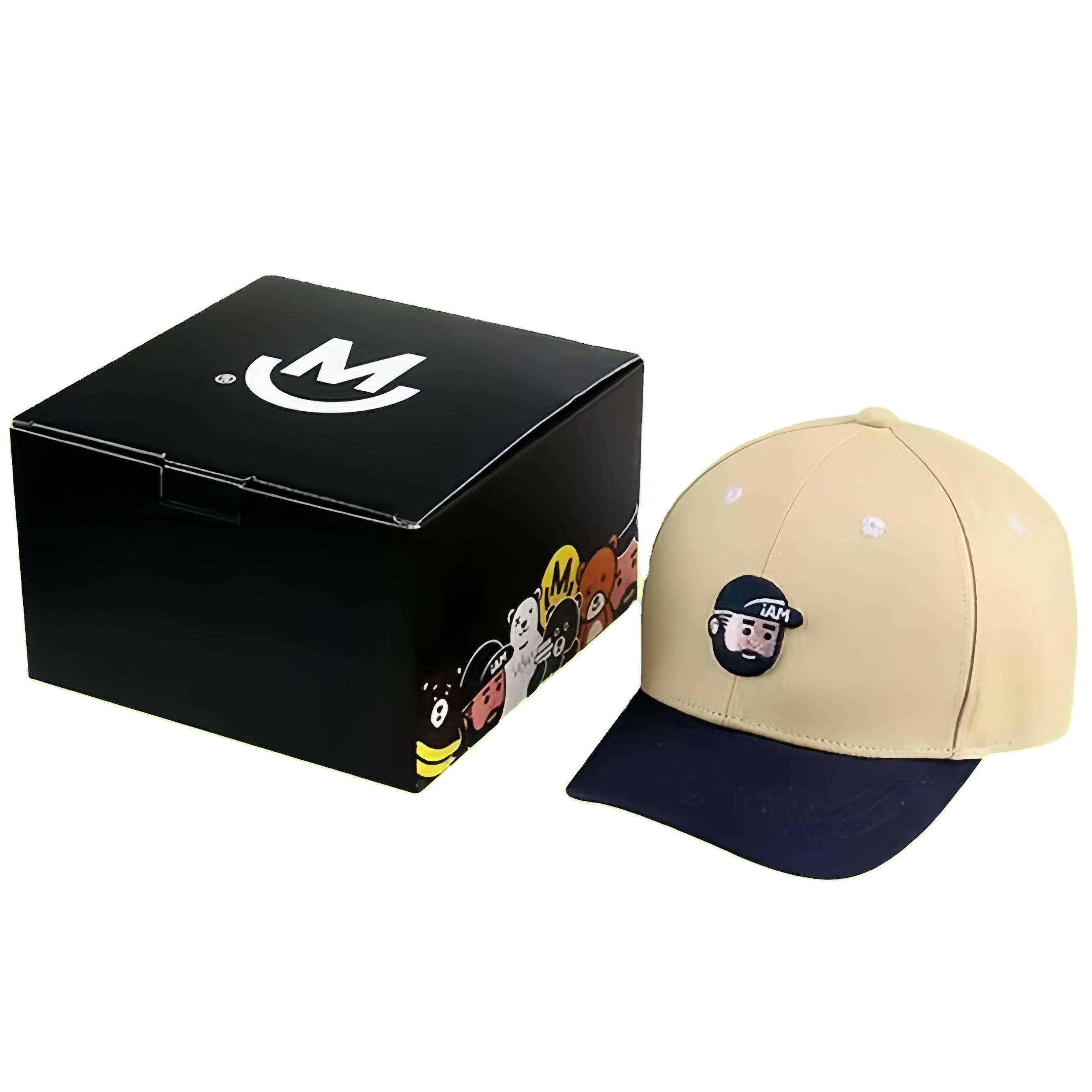Custom Eco-Friendly Recyclable Paperboard Baseball Cap Display Box with Offset Printing Gold Foil Matte Finish