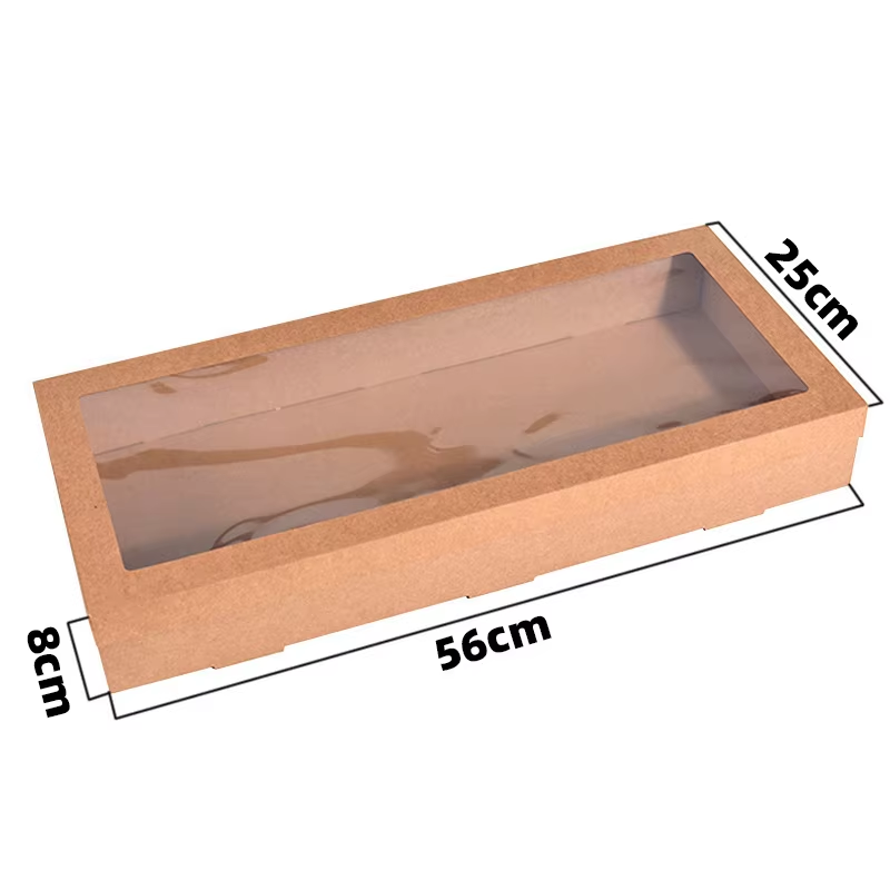 Exquisite Customized Kraft Paper Wedding Party Gift Packaging Box PVC Window for Cookies Candies Cake Display Recycled Materials
