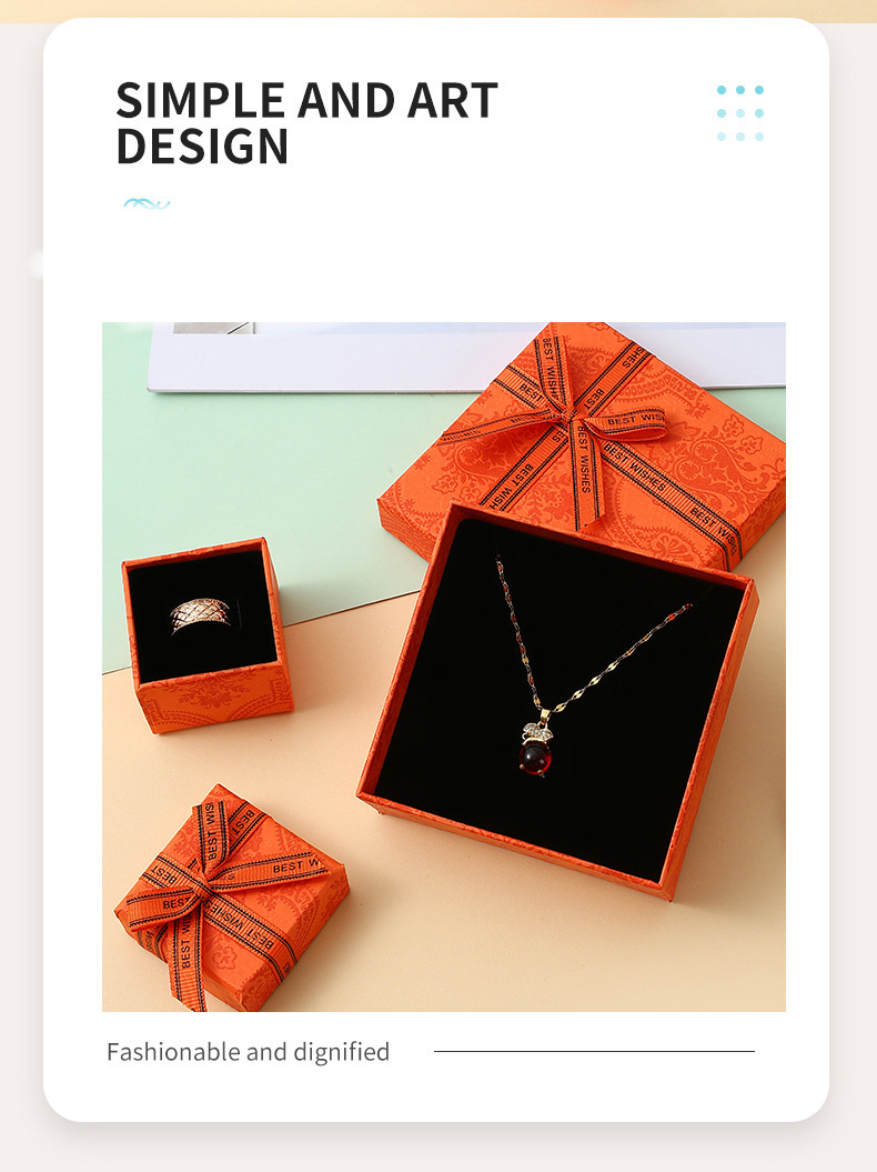 Gift Carton Necklace Gift Set Earring Box Bow Customizable Handmade Drawer Box for Packaging Clothing Jewelry