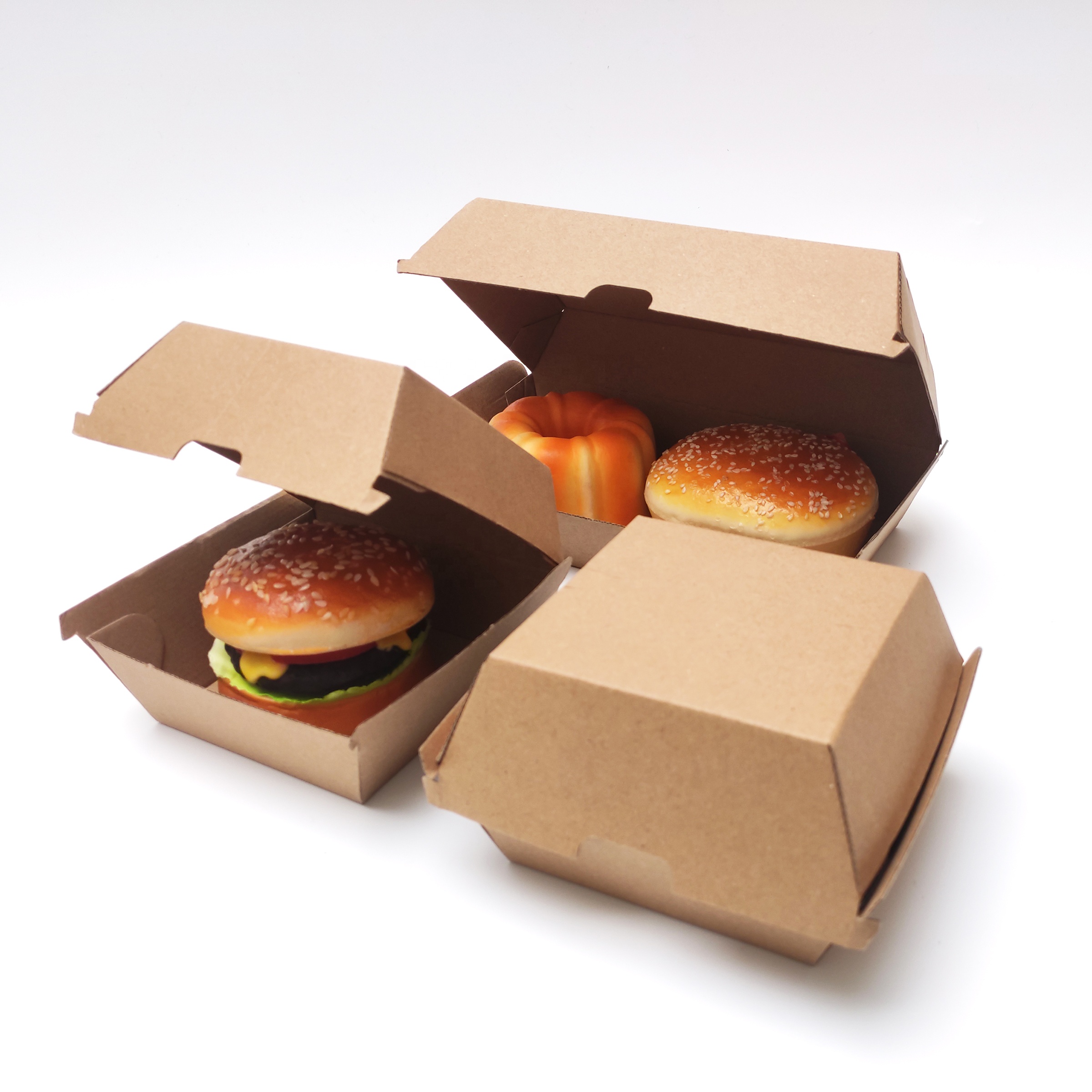 Custom Disposable Fast Food Packaging Takeout Cardboard Burger Paper Box