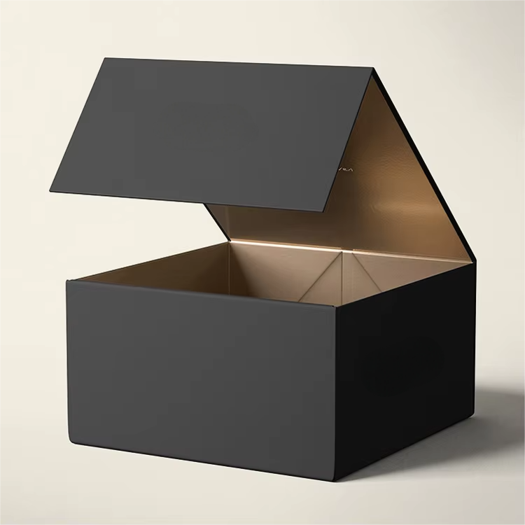 Custom Luxury Magnetic Gift Box for Jewelry &amp; Apparel Foldable Black Rigid Packaging with Logo Printing