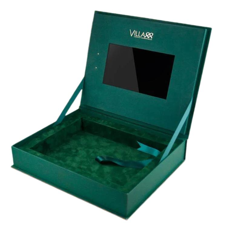 Custom Hand Made White Cardboard Paper Box 7 Inch LCD Display Video Gift Box for Birthday Anniversary Promotional Luxury Jewelry