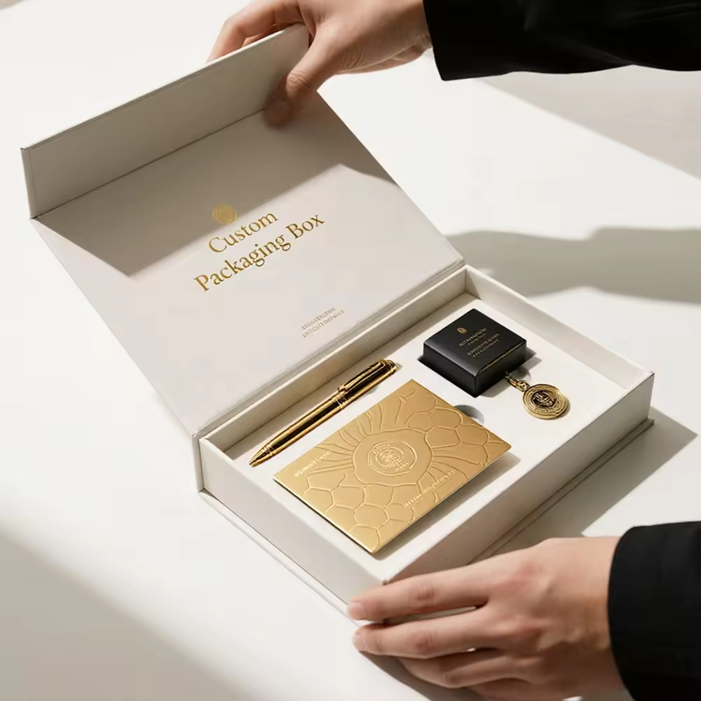 Custom Magnetic Box and Luxury Ivory White High-end PR Paper Box and Sophisticated Gift Box Packaging