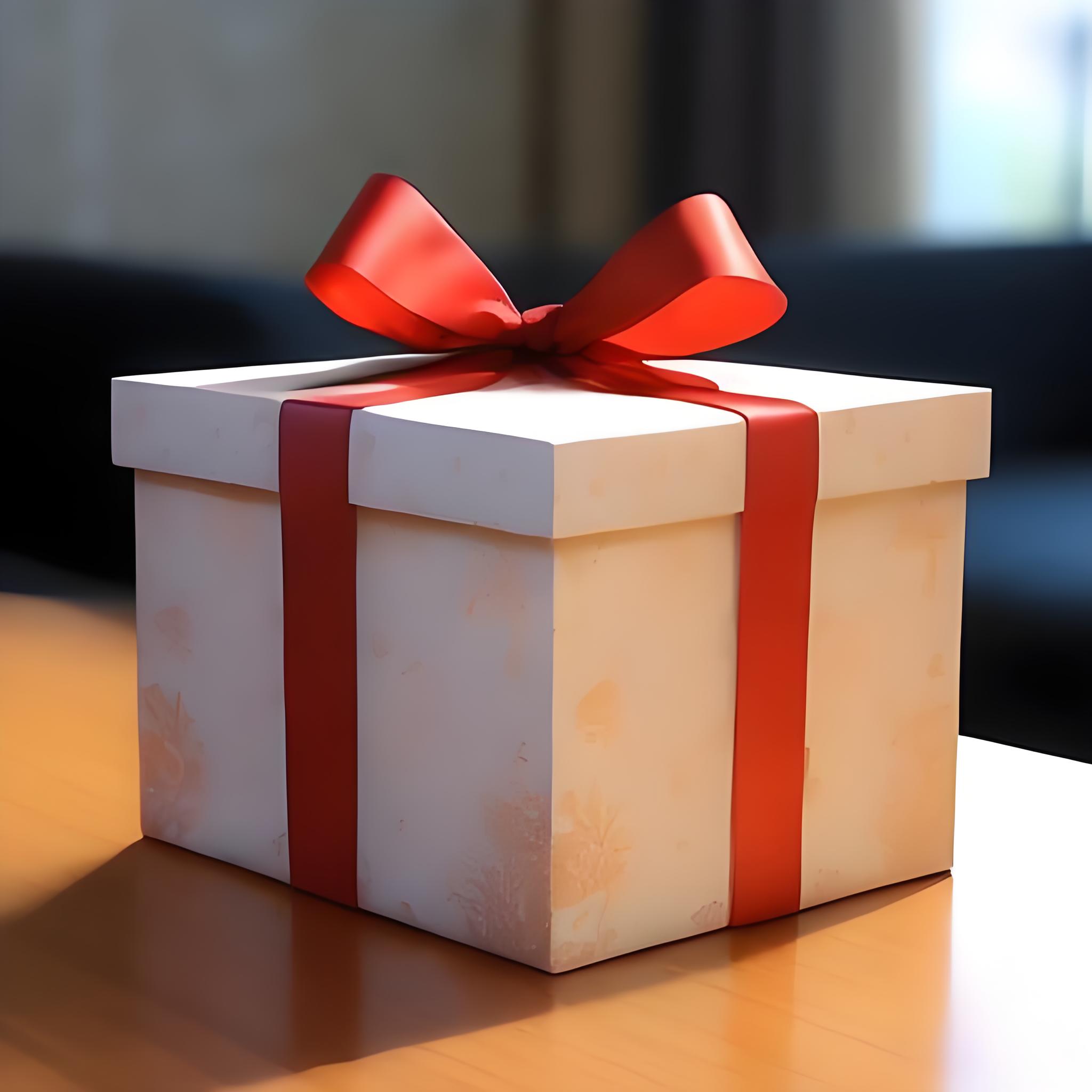 Cake gift box with ribbon
