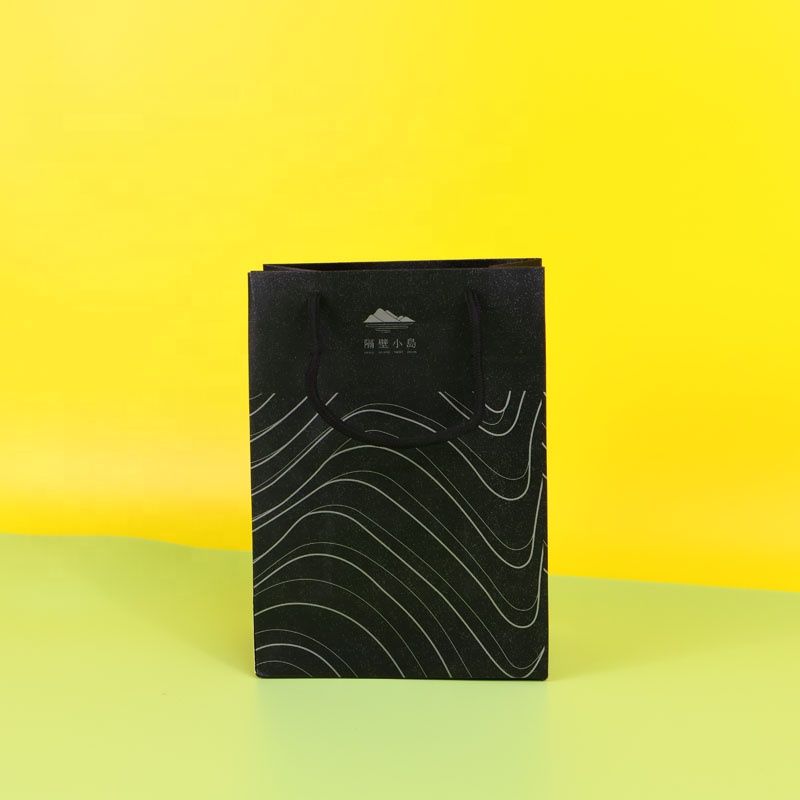 Custom Logo Printed Black Kraft Paper Bags Bulk Order Eco Friendly Wholesale Packaging Gift Box for Business