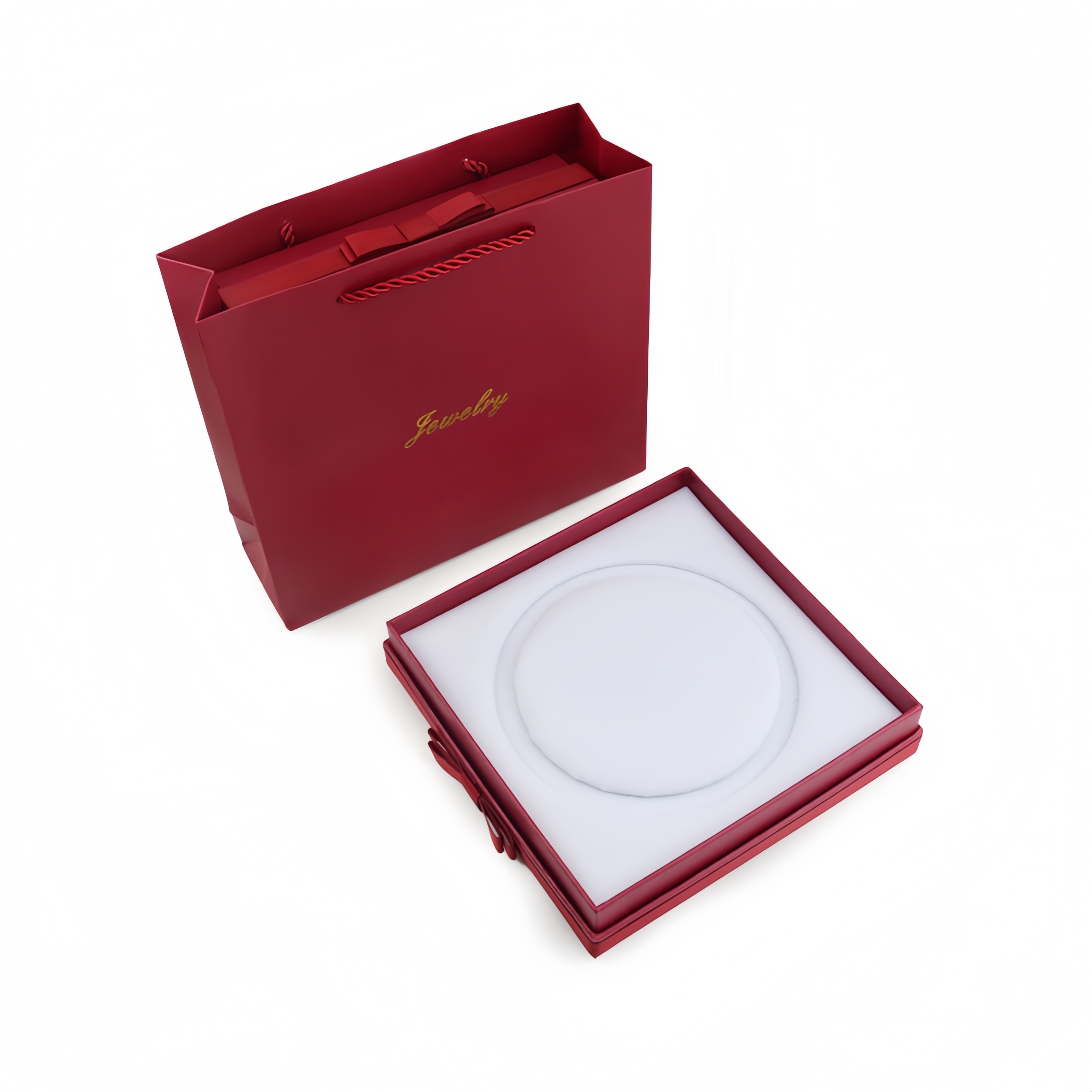 Customizable Necklace Jewelry Gift Boxes with Bow and Matching Tote Bags for Bridal and Anniversary Gifts Jewelry Packaging Box