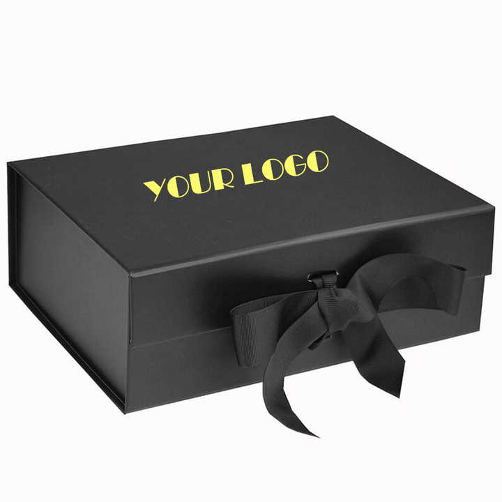 Custom Logo Luxury Eco Friendly Kraft Paper Magnetic Flap Lid Box Packaging Gift Box with Embossing and Ribbon Inserts