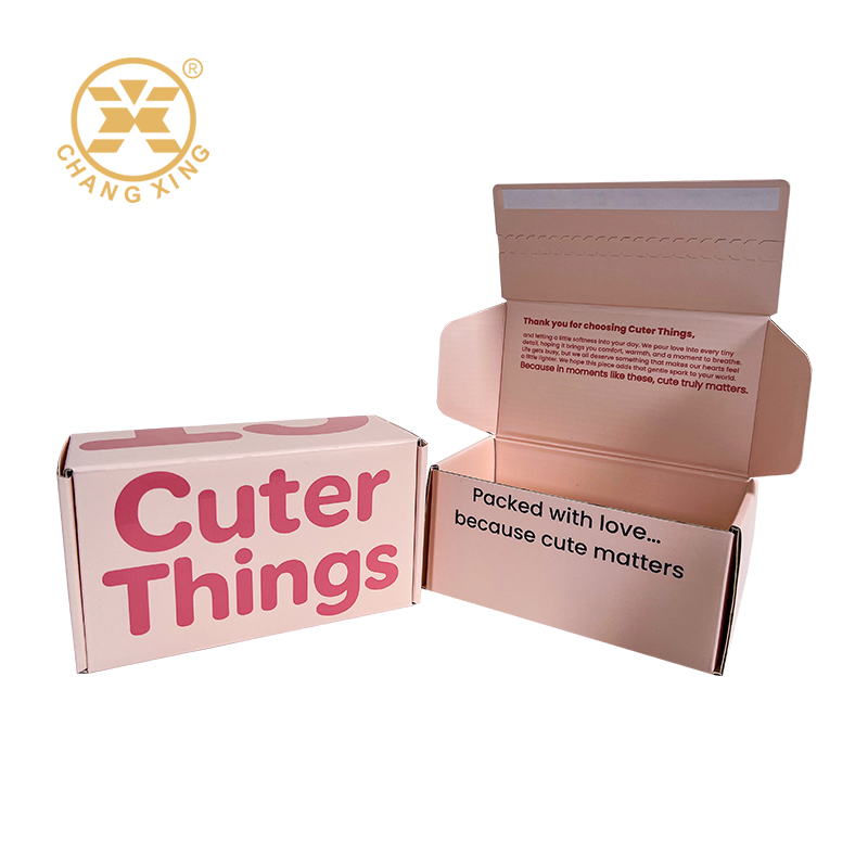 Custom Printed Folding Corrugated Shipping Box Easy Tear Zip Strip Packaging Solutions Mailer Paper Boxes for Cosmetic