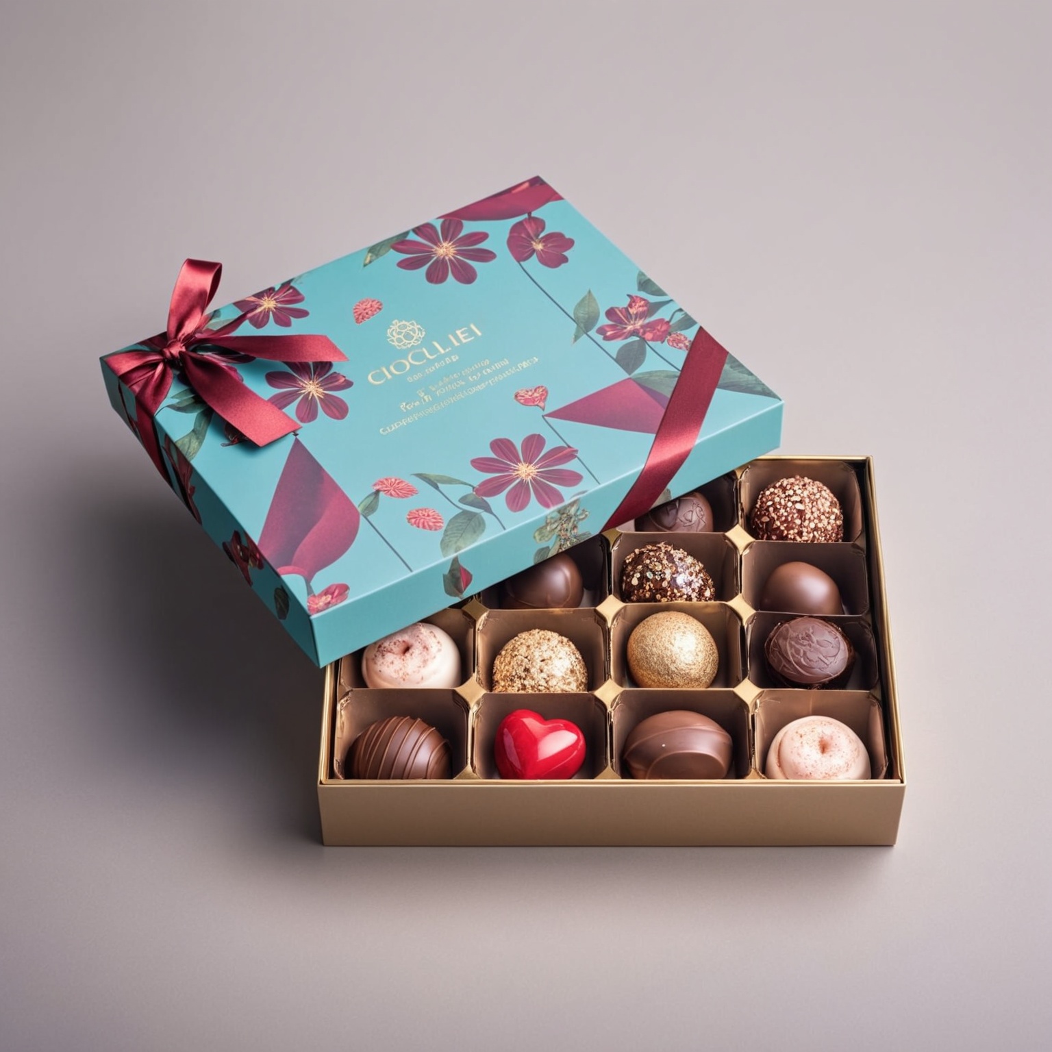 Soy Ink Luxury Custom Recyclable Heart-Shaped Chocolate Gift Boxes Sponge Lining Valentine's Day Gifting for Chocolate Biscuits