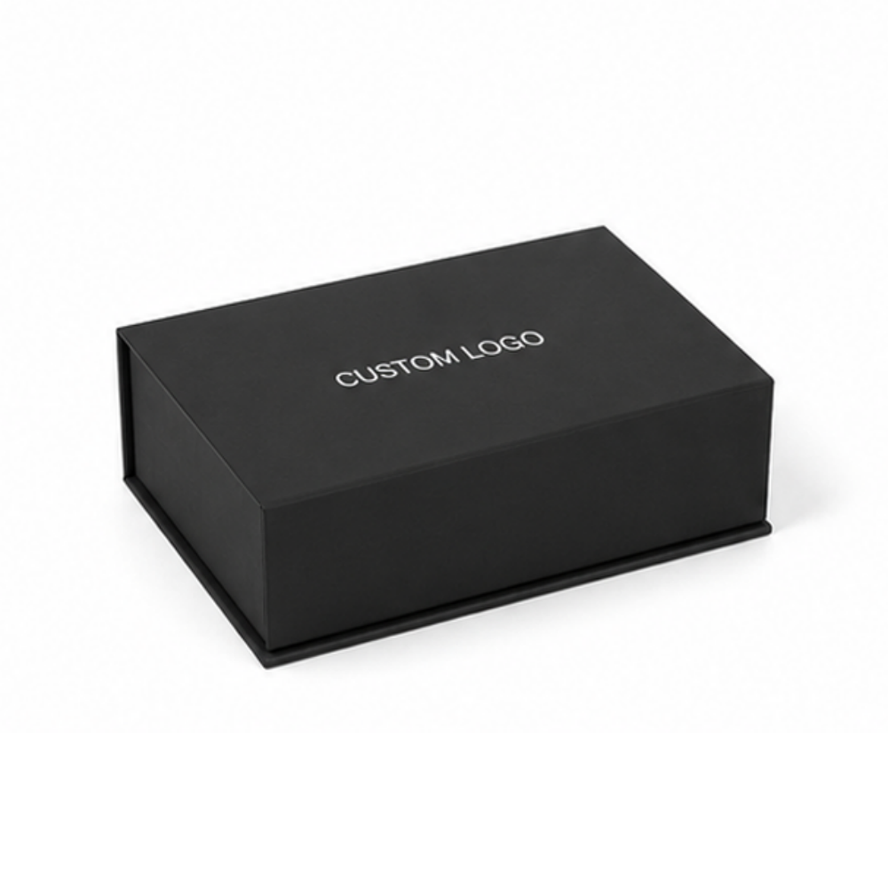 Premium Custom Logo Luxury Large Matte Rigid Paper Cardboard Black Foldable Empty Magnetic Folding Closure Gift Box Packaging