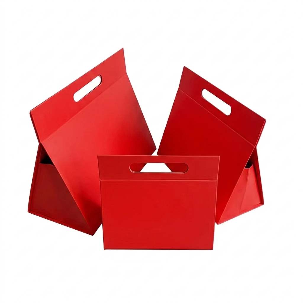 Custom Eco-friendly Foldable Hard Red Gift Box with Magnetic Closure Mystery Gift Box Luxury High-end Paper Packaging Boxes