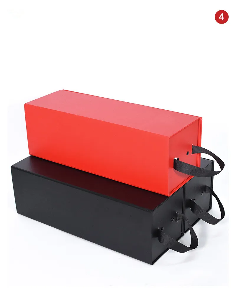 Red Wine Universal Gift Box Packaging Box, One-Piece Folding Box, Hand-Held Box