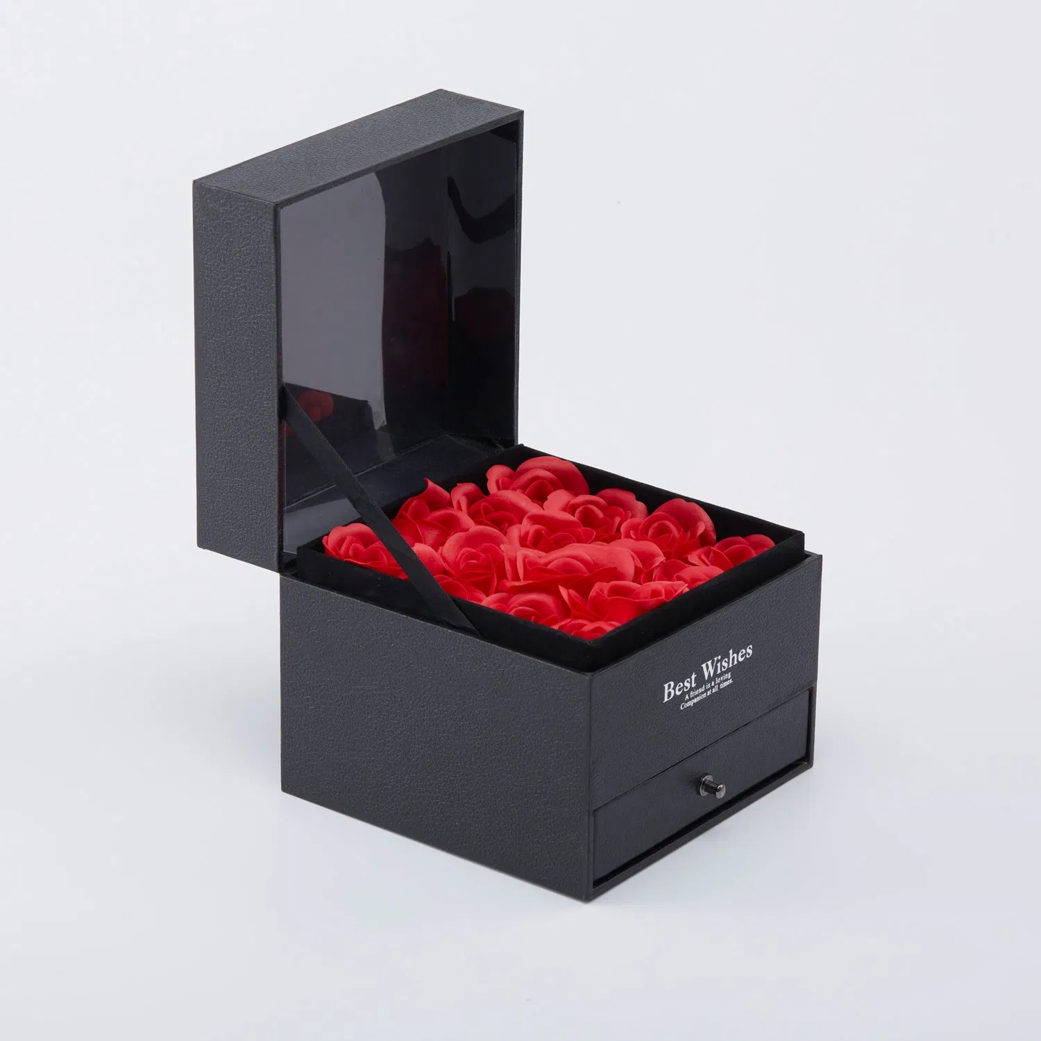 Factory Price Luxury Custom Jewellery Gift Box Hot Product Box Black Box Rose Flower Decorate