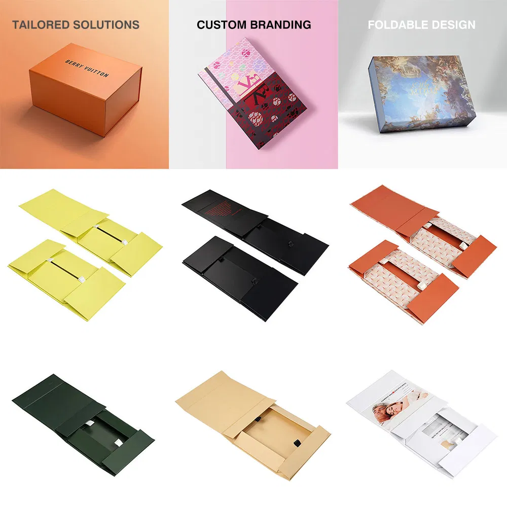 Custom Design High-Quality Magnetic Flip Cardboard Wine Packaging Gift Box with Foam Insert