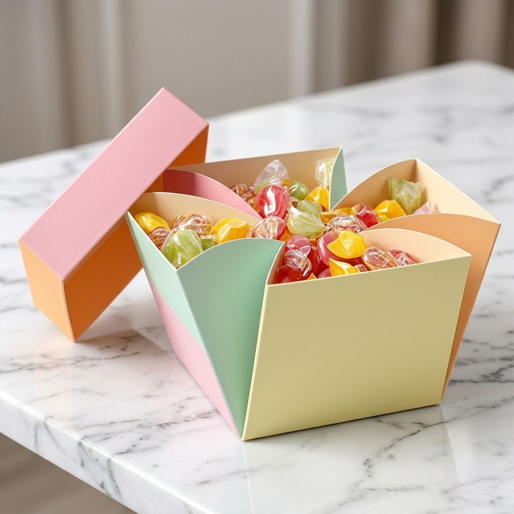 New Creative OEM Gift Paper Box Folded Wedding Kid Favor Sweets Candy Box Gift Packaging Paper Boxes
