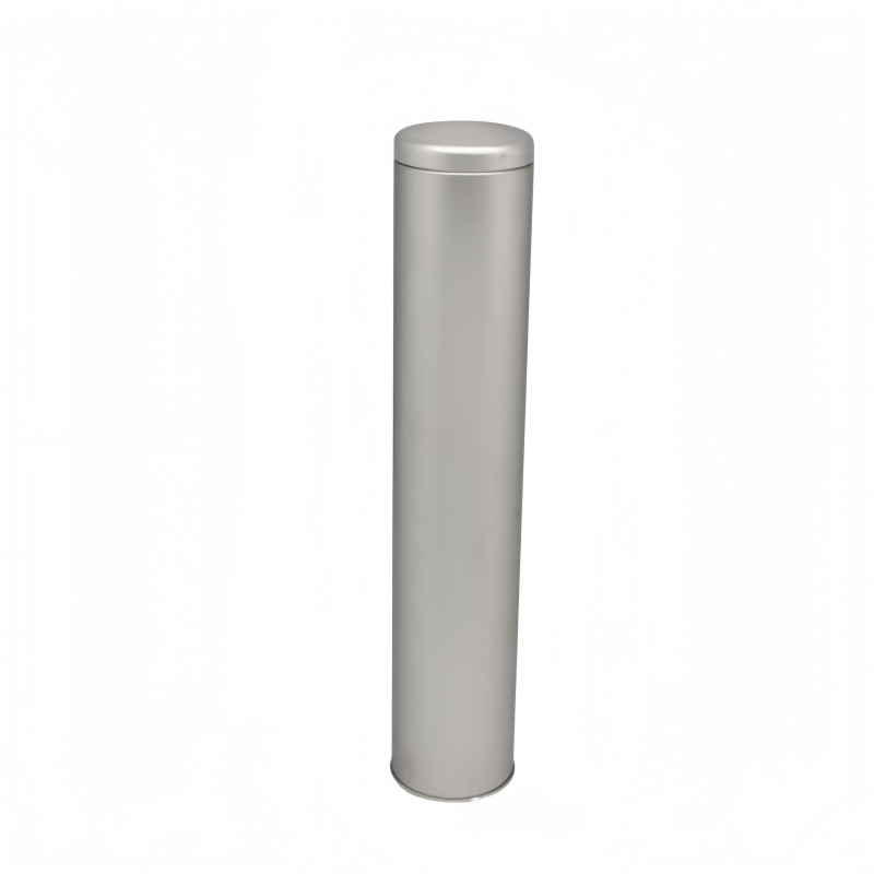 Promotional Silver Long Cylindrical Badminton Gift Tin Box