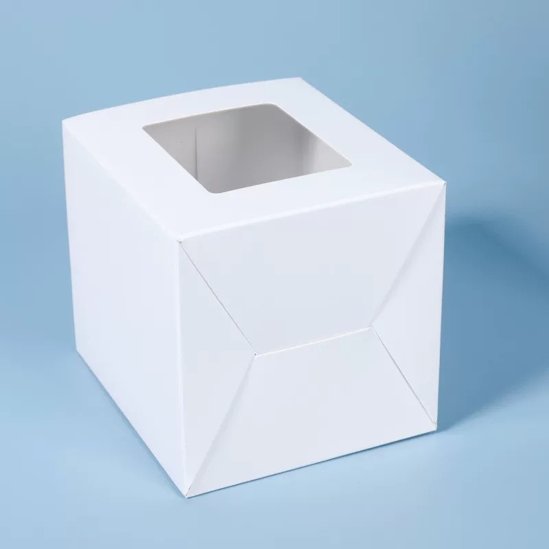 Custom White Kraft Paper Boxes with a Front Window, Designed for Packaging Toy Figurines and Small Gifts