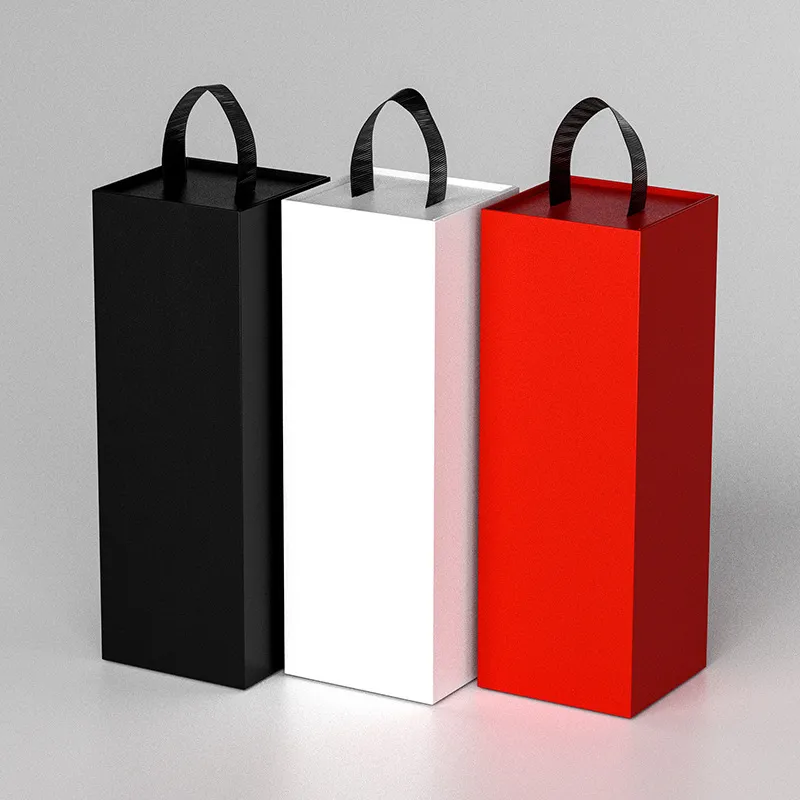 Red Wine Universal Gift Box Packaging Box, One-Piece Folding Box, Hand-Held Box