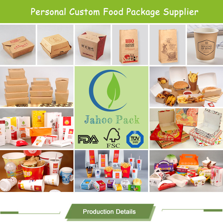 Custom Logo Paper Fried Chicken Box Fast Food Take Away Box Single PE Coated Double PE Coated PLA Coated Folders