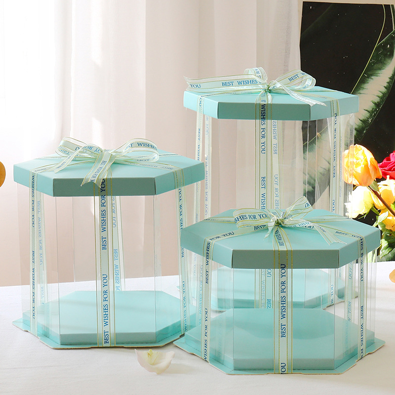 Transparent Clear Tall Wedding Plastic Cake Box 3