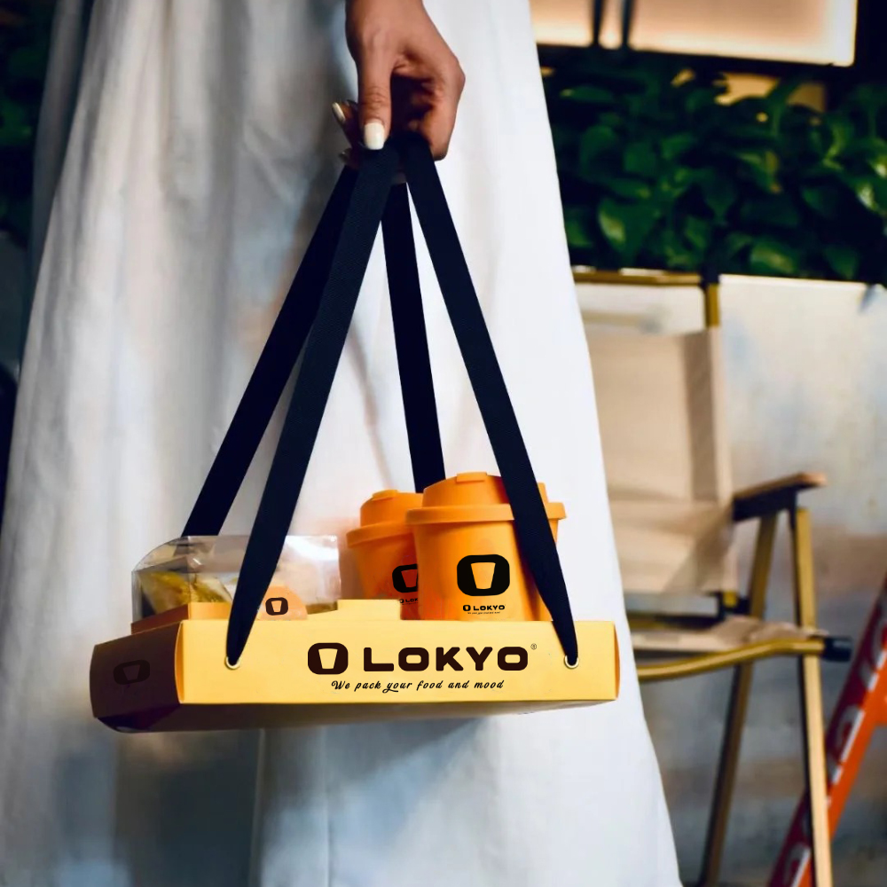 LOKYO Wholesale Snacks Drink Container Take Away Packaging Paper Food Tray Fast Food Boxes Design