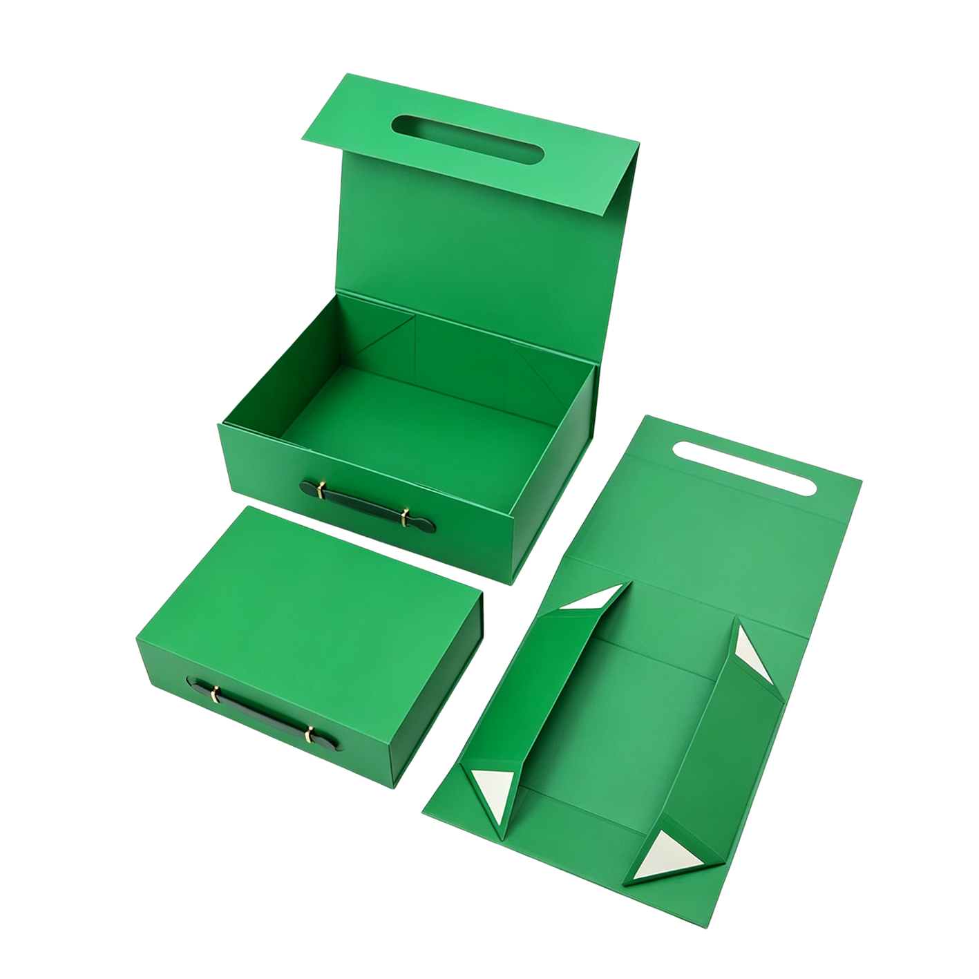 Custom High-End Foldable Magnetic Gift Box Handle Portable Flip Top Matt Lamination Personalized Colorful Recycled Materials