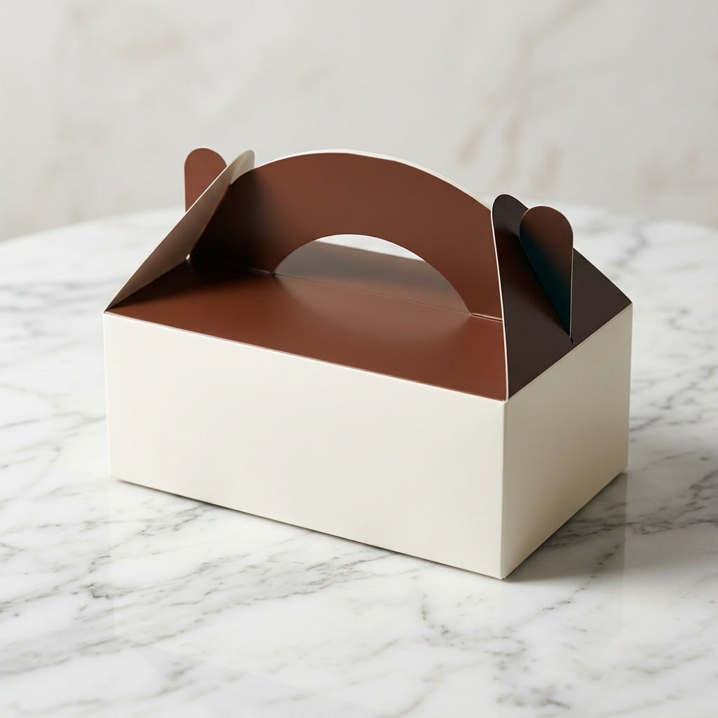 Custom Printed Food Packaging Boxes Kraft Paper Food Packaging Cake Box with Handle