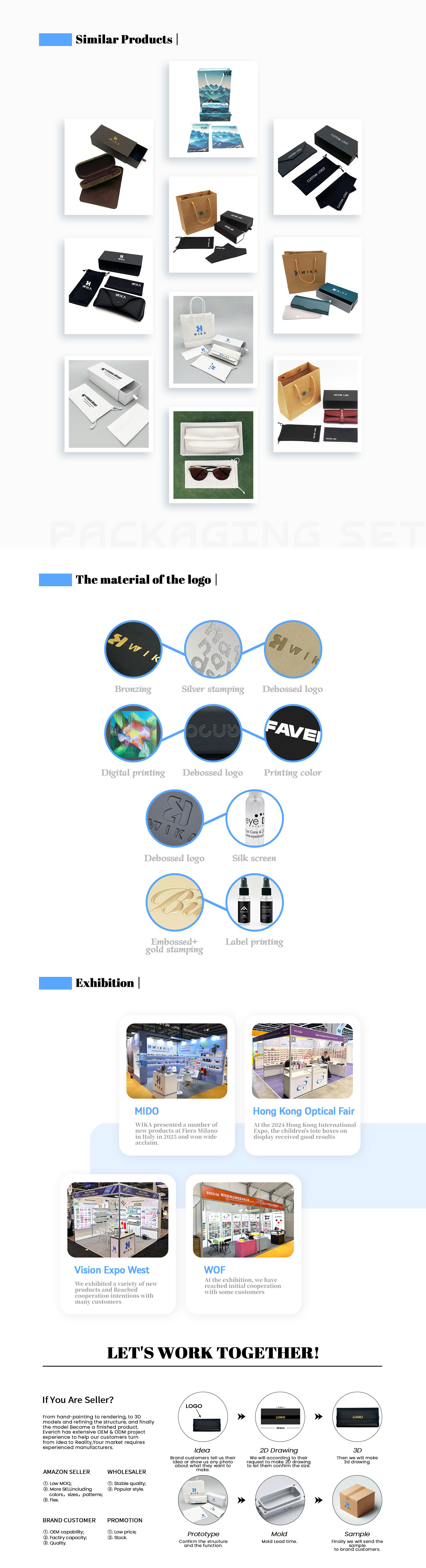 Glasses packaging customization options