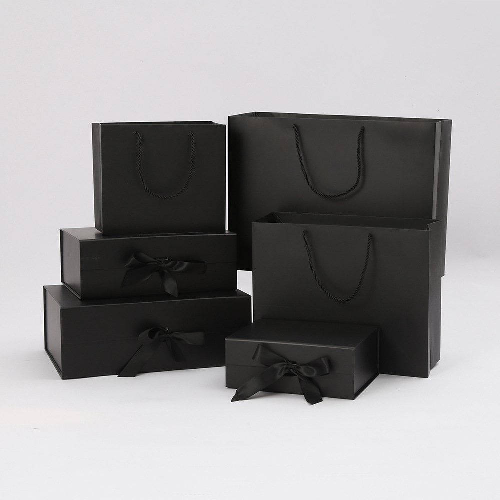 Creative Bow-Tie Rectangular Flip-Top Folding Gift Box with Die Cuts Empty Cosmetic Souvenir Box Custom logo