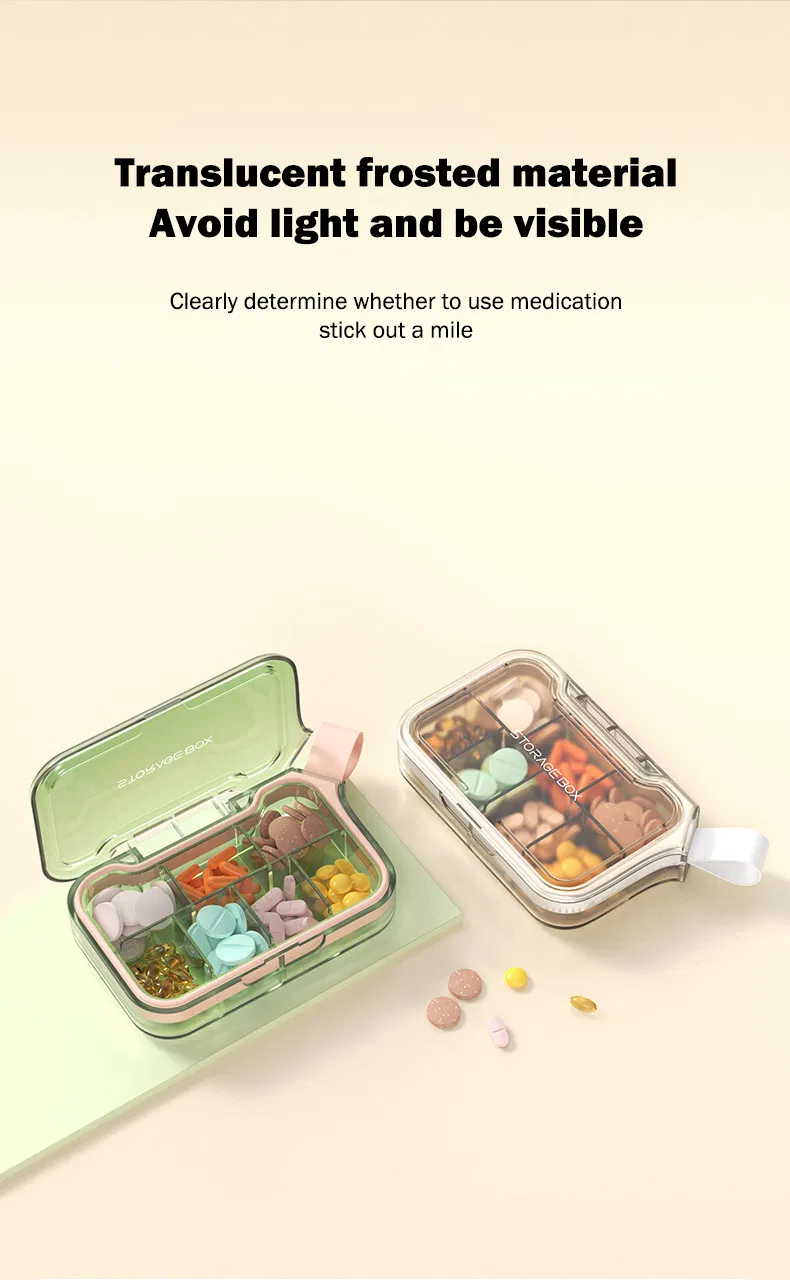 Portable Design 4 Grids Pill Box Organizer Outdoor Storage Case Promotional Gift
