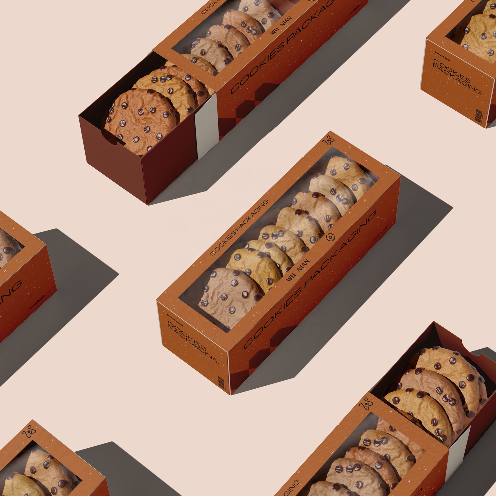 Custom Window Cookie Box Packaging Transparent Pastry Nuts Container Eco-Friendly Recyclable Food Grade Material Boxes