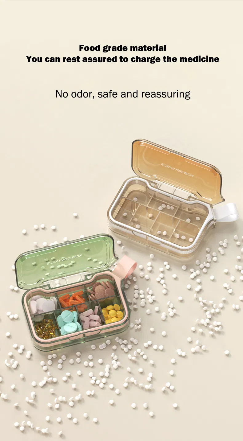 Portable Design 4 Grids Pill Box Organizer Outdoor Storage Case Promotional Gift