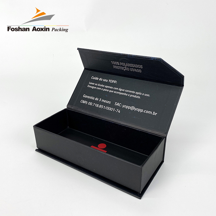 Luxury Custom Small Magnetic Closure Cardboard Box Black Rigid Magnetic Gift Paper Box Packaging