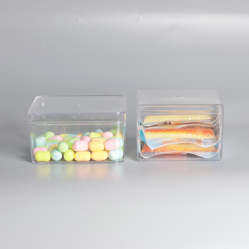 Aoyi Custom Recycled Materials PS Food Grade Plastic Box with Custom Color UV Printing for Dried Fruit Candy Snacks-Custom Sizes