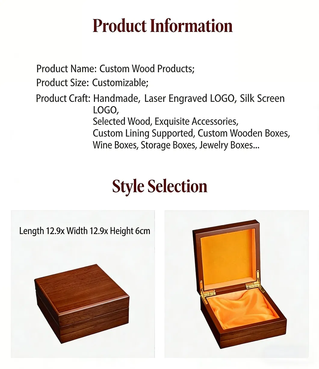 Elegant Wooden Gift Boxes for Jewelry, Watches, and Wine