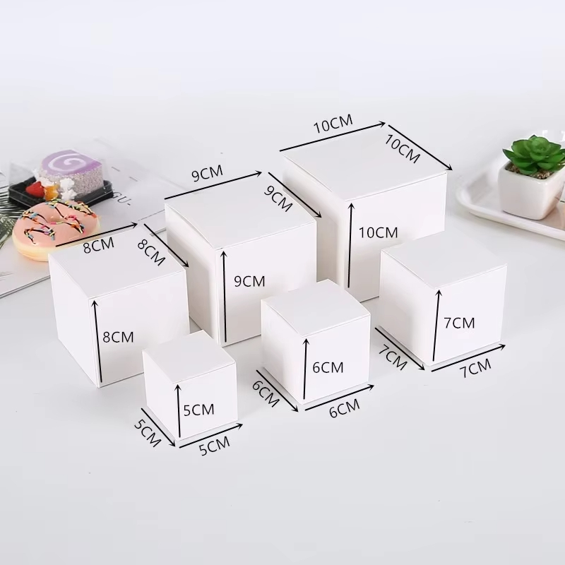 Custom Square Folding Paper Box Black White Brown Cardboard Box for Packaging Gift Box for Wedding Party Candy
