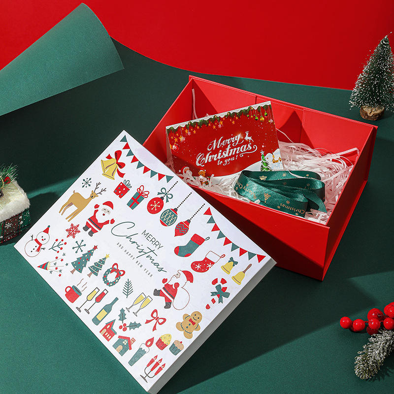 Stock High-End Recycled Materials Portable Gift Box Creative Large Empty Folding Paper Package Box for Scarf Cup Holiday
