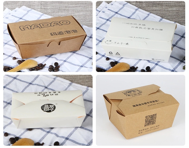 Custom Logo Paper Fried Chicken Box Fast Food Take Away Box Single PE Coated Double PE Coated PLA Coated Folders