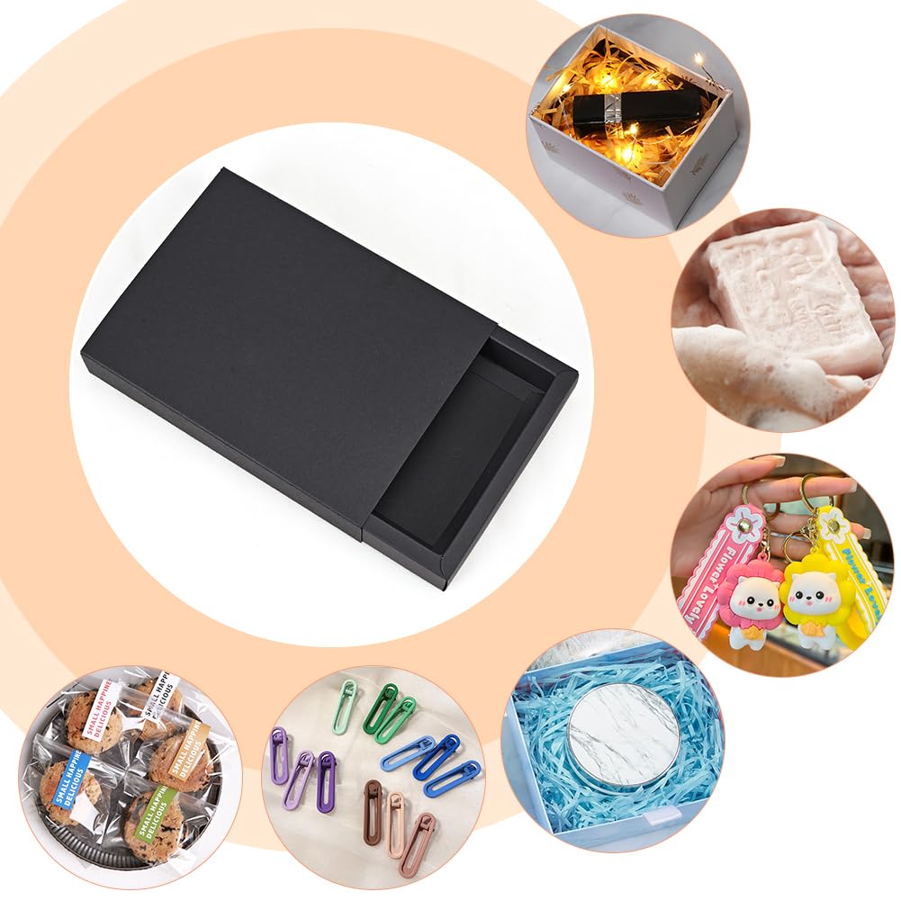 Premium Rigid Cardboard Matte Black Drawer Sliding Box Lipstick Perfume Packaging Custom Logo Gift Boxes