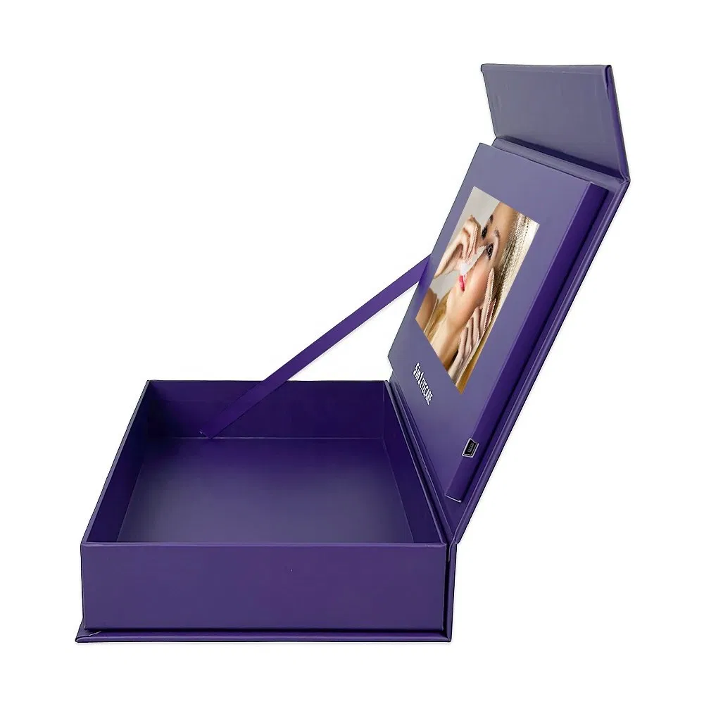 Custom Hand Made White Cardboard Paper Box 7 Inch LCD Display Video Gift Box for Birthday Anniversary Promotional Luxury Jewelry