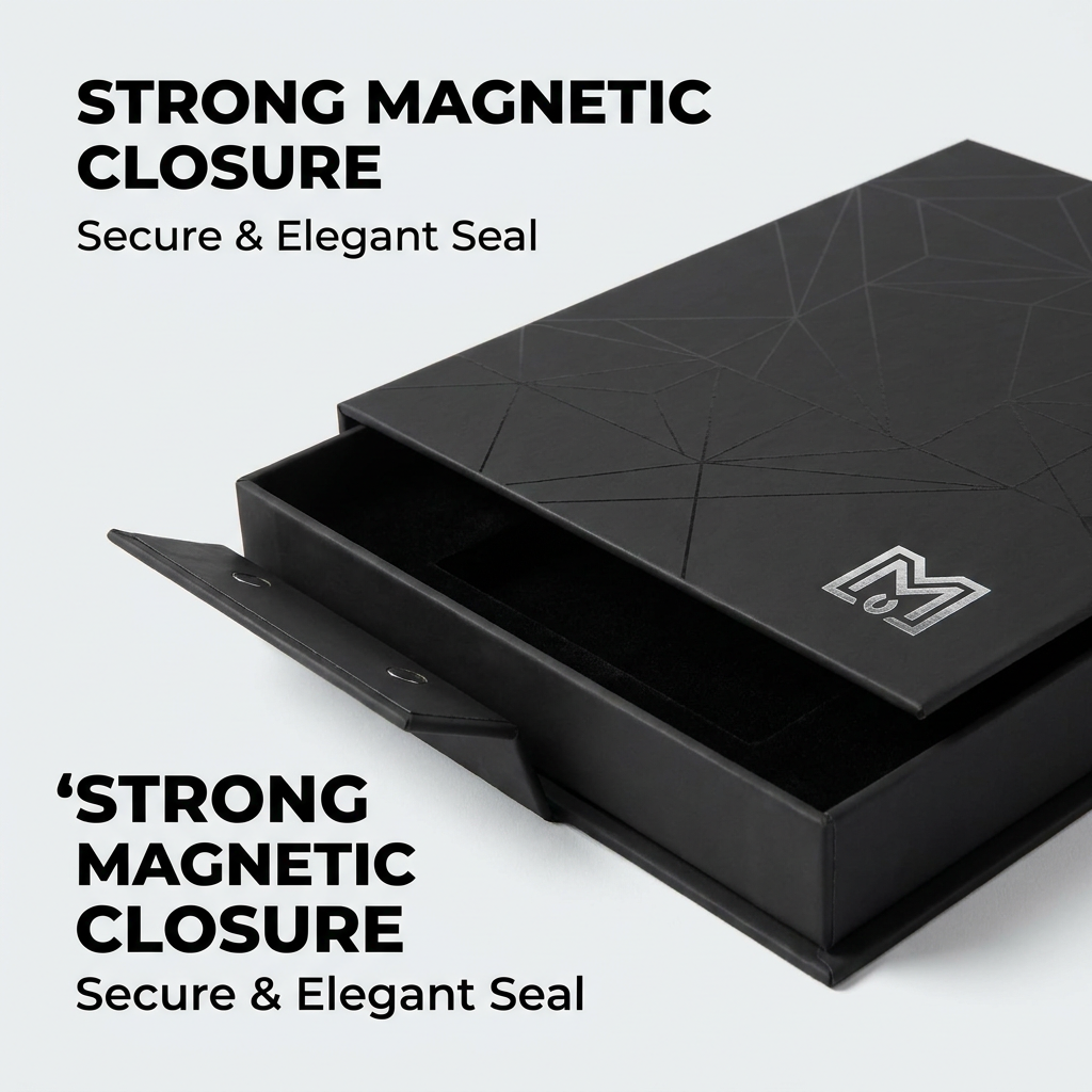 Custom Printed Rigid Cardboard Gift Box Premium Matte Black Gift Boxes with UV Logo Cosmetic Presentation Box