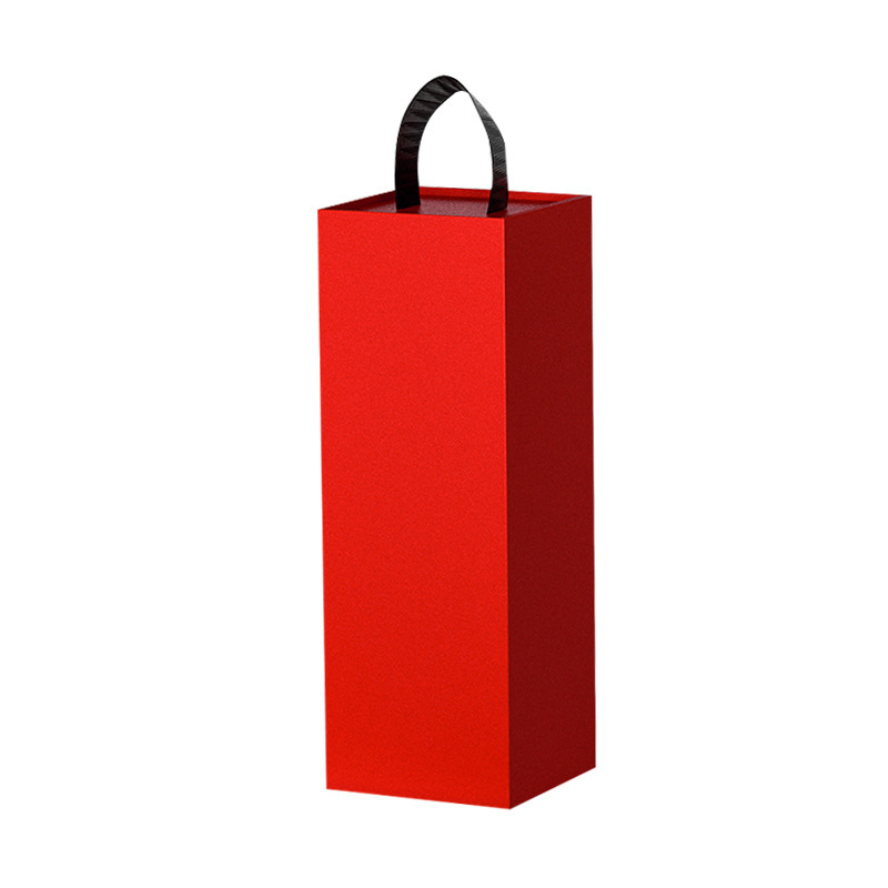Red Wine Universal Gift Box Packaging Box, One-Piece Folding Box, Hand-Held Box