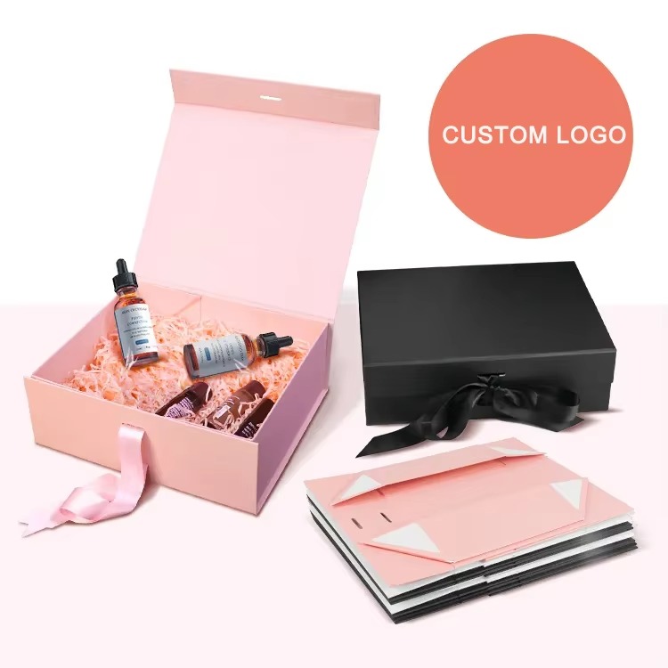 Wholesale Rigid Custom Logo Cardboard Paper Makeup Skincare Cosmetics Storage Box Packaging Magnetic Gift Box