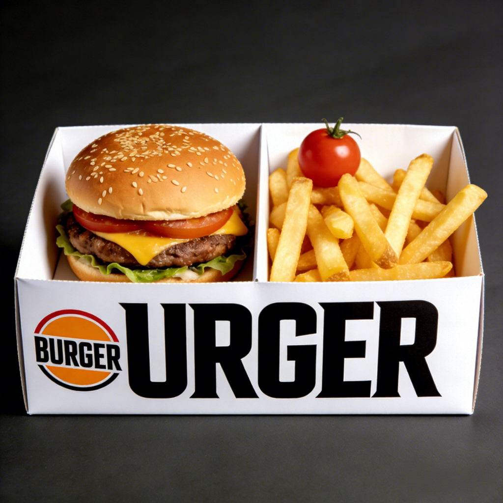 Customized Disposable Food Packaging Takeaway French Fries Chicken wings Burger Box Takeaway Fast Food Box Container