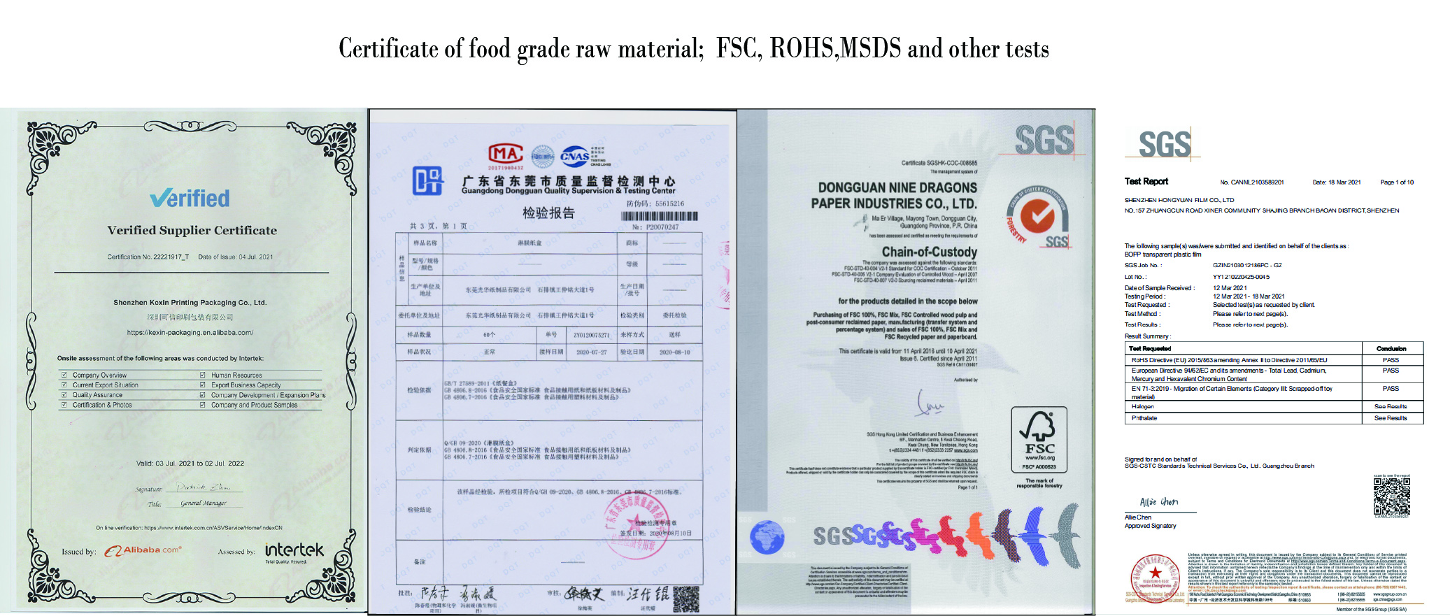 Certificates Portfolio