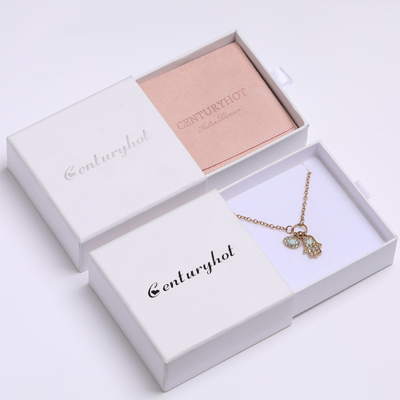 PUPPYSEW Custom 8*8cm Drwer Box White Jewelry Packaging Box High Quality Jewelry Drawer Boxes With Jewelry Pouch Bag